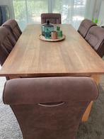 Massief houten eettafel 6 pers, Huis en Inrichting, Tafels | Eettafels, Ophalen, Gebruikt, 50 tot 100 cm, Landelijk