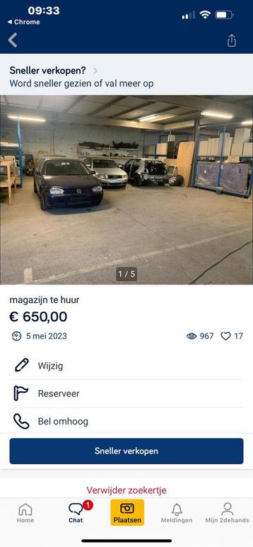 Magazijn te huur beschikbaar voor biedingen