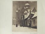 Omer Coppens eau-forte 'Bruges dans la neige' gravure, Enlèvement ou Envoi