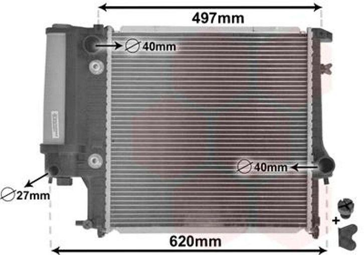 Radiateur 440x440x34 MM aut BMW 3 serie E30 4 cyl  171117191, Auto-onderdelen, Motor en Toebehoren, Nieuw, Ophalen of Verzenden