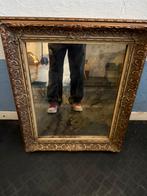 Oude rechthoekige spiegel met gouden lijst, Antiek en Kunst, Ophalen