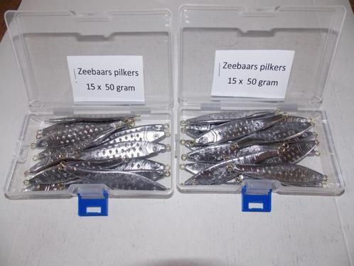 Setje zeebaars pilkertjes  40 en 50 gram, Watersport en Boten, Hengelsport | Zeevissen, Nieuw, Complete set, Ophalen