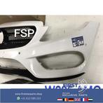 W205 AMG Voorbumper Mercedes C Klasse 2018 wit + onderlip MB, Gebruikt, Voor, Mercedes-Benz, Ophalen of Verzenden