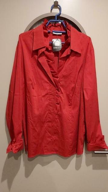 Frank Walder, NIEUWE blouse, mt 48, rood