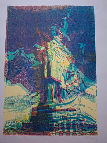 Pol Bury - kleurlitho - statue de liberté VII - 1987 beschikbaar voor biedingen