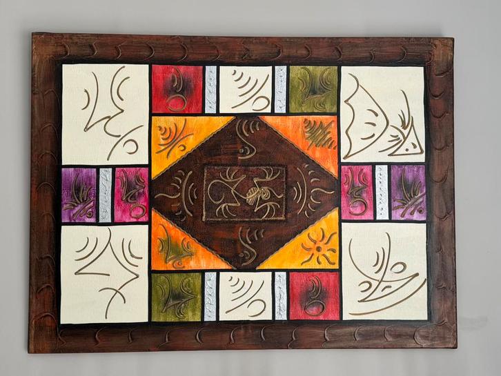 Prachtig canvas gemonteerd op een houten frame, Antiek en Kunst, Kunst | Schilderijen | Modern, Ophalen