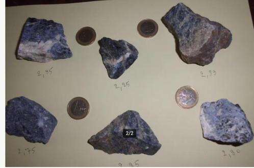 6 ruwe stukjes SODALIET vanaf 2.25 - samen voor 15 euro !, Verzamelen, Mineralen en Fossielen, Ophalen of Verzenden