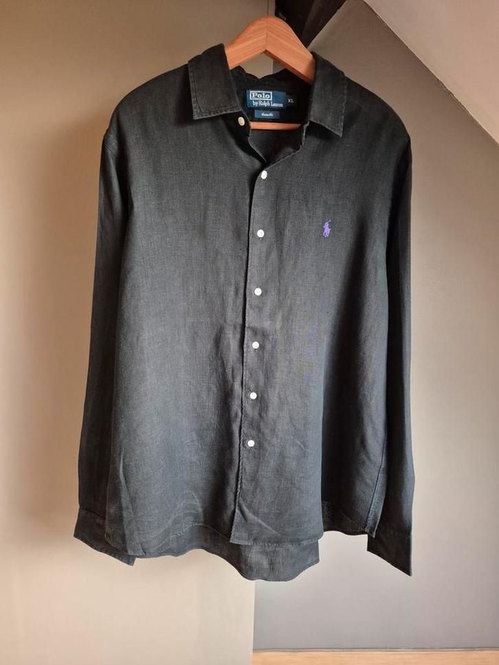 Ralph Lauren zwart linnen overhemd voor heren, maat XL, Kleding | Heren, Overhemden, Ophalen of Verzenden