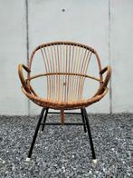 1960s vintage design fauteuil bamboe rotan Rohe Noordwolde, Gebruikt, Eenpersoons, Ophalen