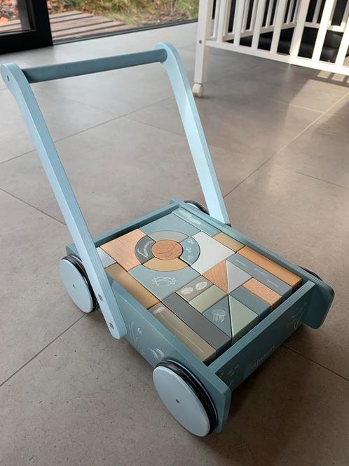 Loopwagen met blokken, Kinderen en Baby's, Speelgoed | Houten speelgoed, Ophalen