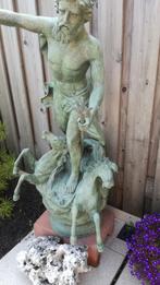 Bronzen tuinbeeld NEPTUNUS FONTEIN 117 cm zie beschrijving, Tuin en Terras, Ophalen