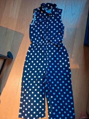 LMTD polkadot jumpsuit mt 146 in bijna nieuwstaat, Pantalon, LMTD, Enlèvement ou Envoi, Comme neuf