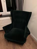 Zetel fauteuil eenzit ikea strandmon groen velours, Huis en Inrichting, Ophalen