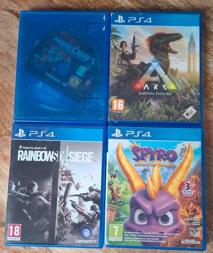 PS4 Games Bundle — Spyro / Minecraft / ARK / Rainbow Six —, Games en Spelcomputers, Games | Sony PlayStation 4, Zo goed als nieuw