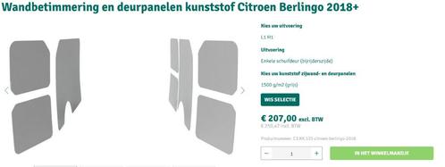 Wandbetimmering Citroen Berlingo, Autos : Divers, Accessoires de voiture, Neuf, Enlèvement