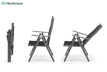 Set van 4 aluminium tuinstoelen met verstelbare rugleuning beschikbaar voor biedingen