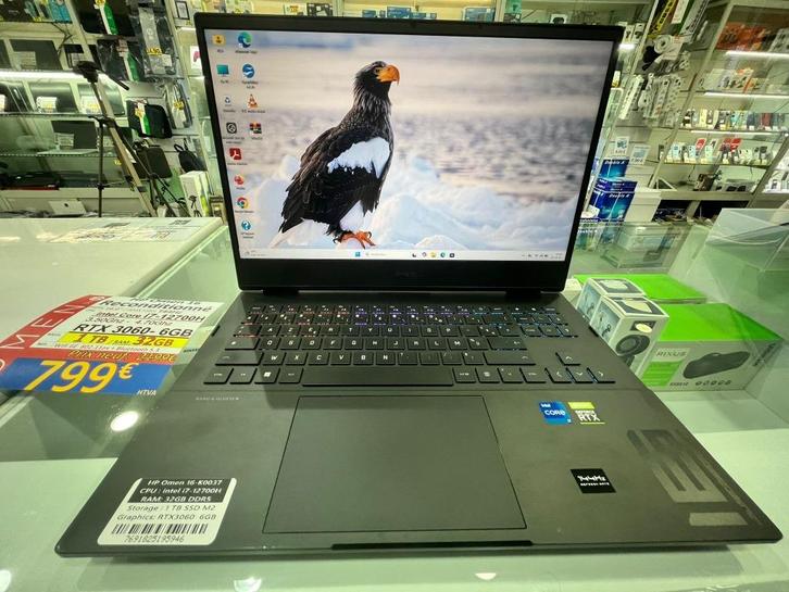 HP Omen 16 Core i7 RTX 3060 32 GB RAM 1 TB gamelaptop, Computers en Software, Windows Laptops, Zo goed als nieuw, 16 inch, SSD
