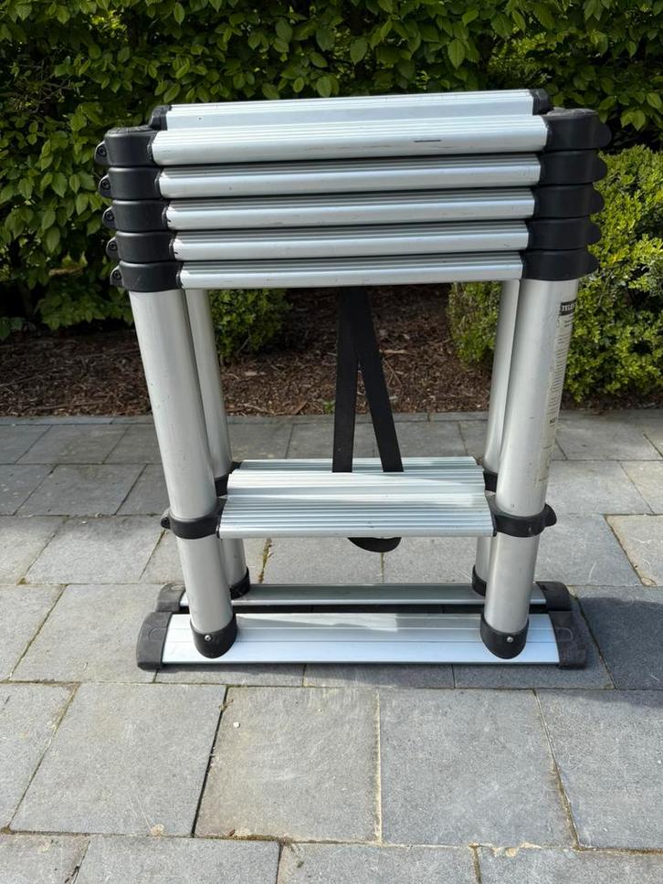 TELESTEPS  TELESCOOP PLOOILADDER 6 TREDEN, Doe-het-zelf en Bouw, Ladders en Trappen, Zo goed als nieuw, Ladder, Ophalen