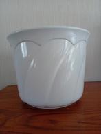 Grote Witte bloempot 28 cm doorsnede. Volledig Intact., Comme neuf, Intérieur, 25 à 40 cm, Pierre