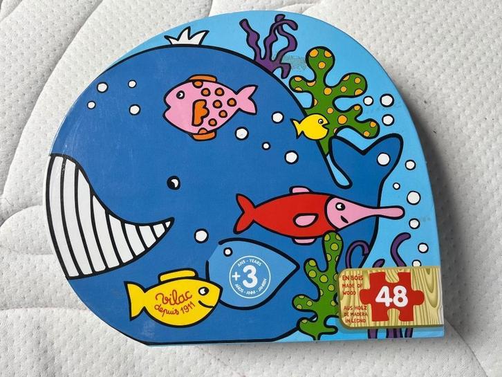 Puzzle en bois Vilac « Océan » - 48 pcs - 3+, Kinderen en Baby's, Speelgoed | Kinderpuzzels, Zo goed als nieuw, 2 tot 4 jaar, 10 tot 50 stukjes