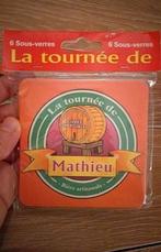 3 kartonnen onderzetters met de naam Mathieu, Ophalen of Verzenden, Nieuw, Glas of Kopje