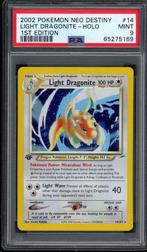 Light Dragonite Holo 1st Edition PSA 9 - 14/105 Neo Destiny, Ophalen of Verzenden, Zo goed als nieuw, Losse kaart, Foil
