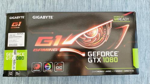 GTX 1080 OC Gigabyte G1 RGB, Informatique & Logiciels, Cartes vidéo, Utilisé, Nvidia, PCI-Express 3.0, GDDR5, HDMI, DisplayPort