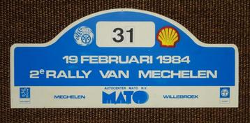 Plaat Rally van Mechelen 1984 Flory Roothaert beschikbaar voor biedingen