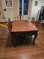 Houten tafel met 5 stoelen, Huis en Inrichting, Complete eetkamers, Ophalen