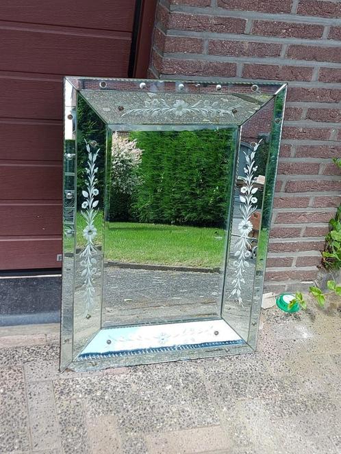Antieke spiegel* 80x60cm curiosa, Antiek en Kunst, Curiosa en Brocante, Ophalen