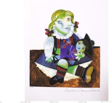 Picasso Maya,with Doll Lithograph beschikbaar voor biedingen