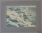 OSWALD POREAU / ROCHERS MORBILON / ORIGINEEL / 20x24cm / SIG, Ophalen of Verzenden