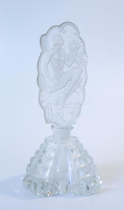 kristallen parfumfles art deco, Antiek en Kunst, Antiek | Glaswerk en Kristal, Ophalen of Verzenden