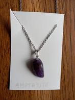 Collier  avec pierre naturelle en améthyste mauve, Handtassen en Accessoires, Kettingen, Met hanger, Paars, Nieuw, Ophalen of Verzenden