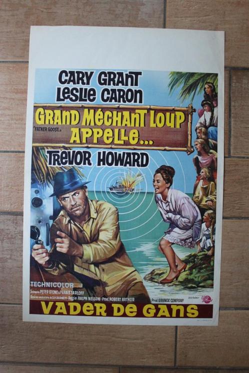 filmaffiche Cary Grant Father Goose 1964 filmposter, Verzamelen, Posters, Zo goed als nieuw, Film en Tv, A1 t/m A3, Rechthoekig Staand