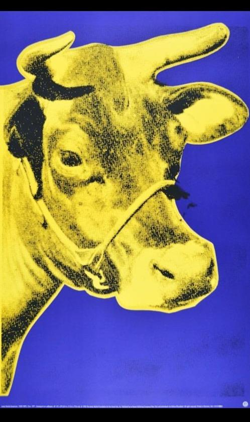 Andy Warholl - Yellow Cow - Grote Gelicentieerde Artprint., Antiquités & Art, Art | Lithographies & Sérigraphies, Enlèvement ou Envoi