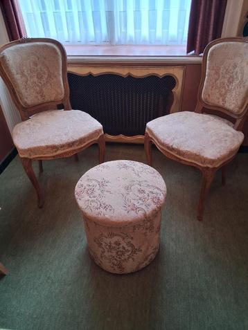 boudoir stoeltjes + poef, Antiek en Kunst, Ophalen