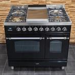 🔥Luxe Fornuis Boretti 90 cm hoogglans zwart rvs 2 ovens, Elektronische apparatuur, 60 cm of meer, Ophalen of Verzenden, Zo goed als nieuw