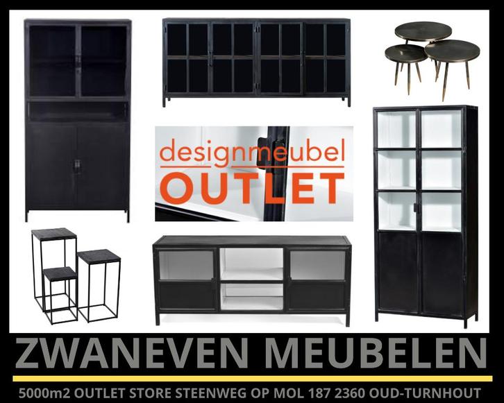 Grote verkoop industriële kasten zwart staal & massief hout, Huis en Inrichting, Kasten | Dressoirs, Nieuw, Met lade(s), Met deur(en)