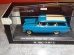 Minichamps Opel Rekord P1 Caravan 1958-1960 bleue 1/43, Enlèvement, Neuf, Voiture, MiniChamps