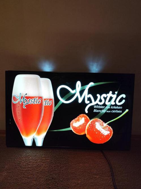 Enseigne lumineuse MYSTIC bière., Verzamelen, Merken en Reclamevoorwerpen, Gebruikt, Verzenden