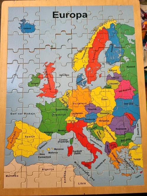 Houten puzzel Europa, Enfants & Bébés, Jouets | Puzzles pour enfants, Comme neuf, Enlèvement ou Envoi