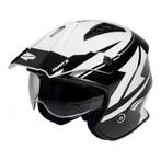 motorhelm Jet S769 TROOPER motorhelm — Wit Zwart Nieuw, Motoren, Verzenden, Nieuw met kaartje, S, Jethelm