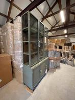 Buffetkast topper OLIJFGROEN MANGO vitrine 142cm breed actie, Neuf, 25 à 50 cm, Enlèvement ou Envoi, Moins de 150 cm