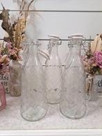 Set van 4 flessenvazen met mechanische kurk NIEUW Clayre, Ophalen, Overige kleuren, Nieuw, Glas
