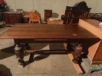 Massief eiken antieke tafel met gedraaide poten, Ophalen
