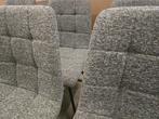 6 stoelen in kwaliteitsgrijze stof €290/6stuks, Ophalen, Zo goed als nieuw, Stof