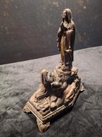 Vintage muziekdoos Lourdes, spelter, Ophalen of Verzenden