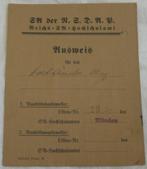 Ausweis, Persoonsbewijs, Reichs Hochschulamt, München, 1934., Verzamelen, Militaria | Tweede Wereldoorlog, Overige soorten, Overige typen