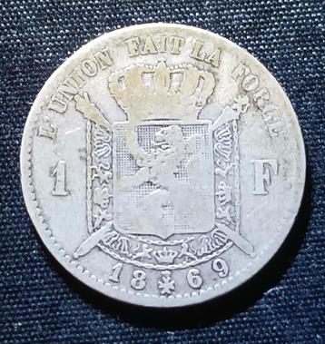 1 frank FR 1869 - Leopold II beschikbaar voor biedingen